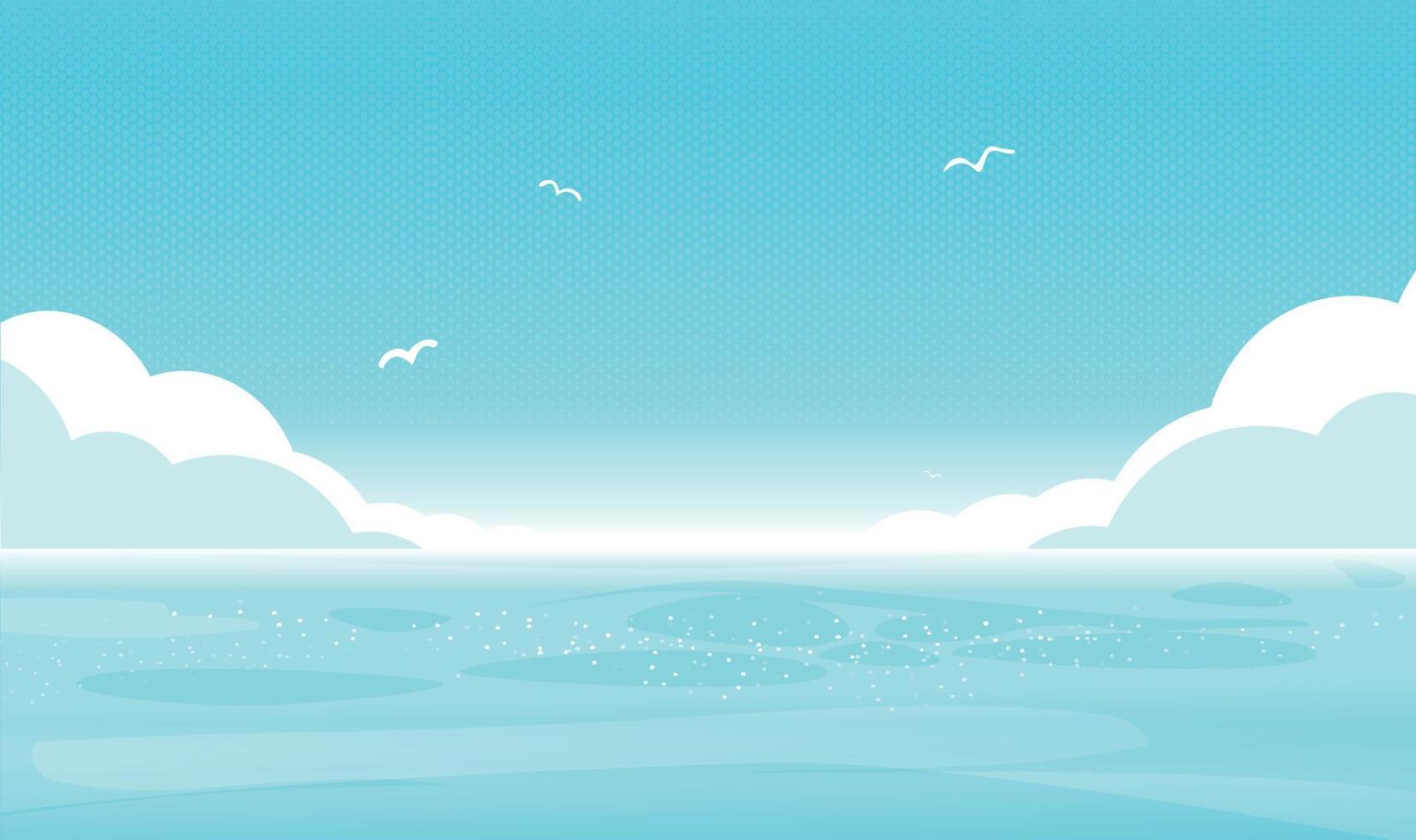 Vector blue sea and sky background.