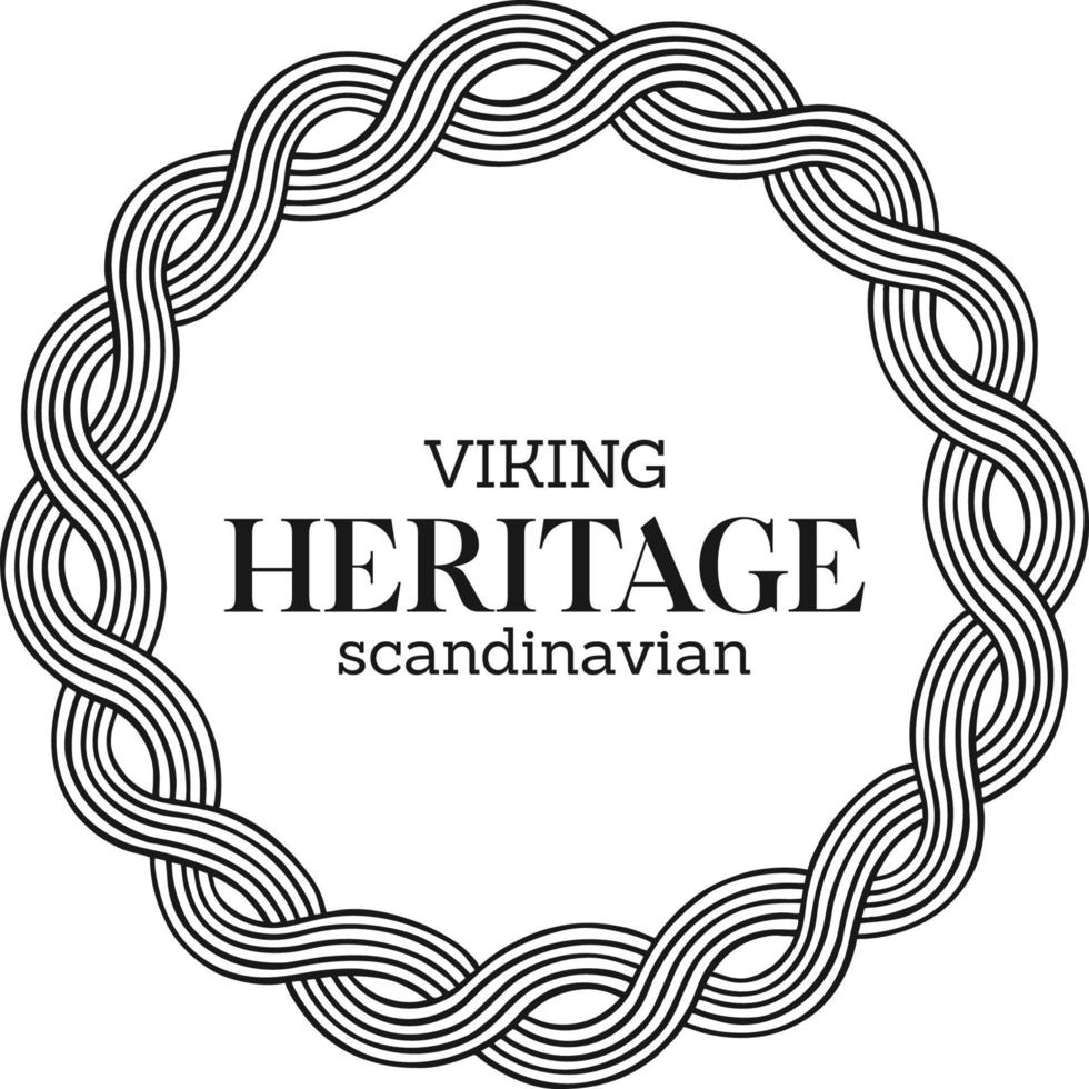 Vintage viking scandinavian heritage swirl ornament outline vector