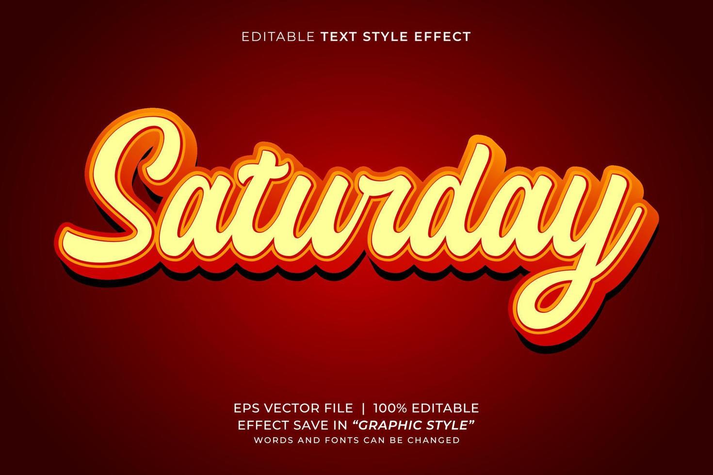 Saturday editable text effect vector