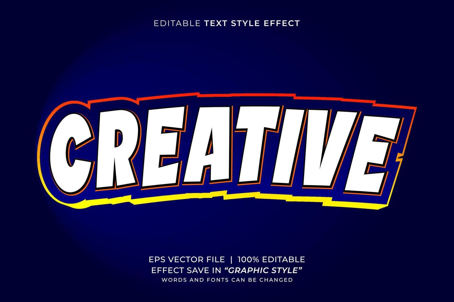 Creative 3d editable text effect vector