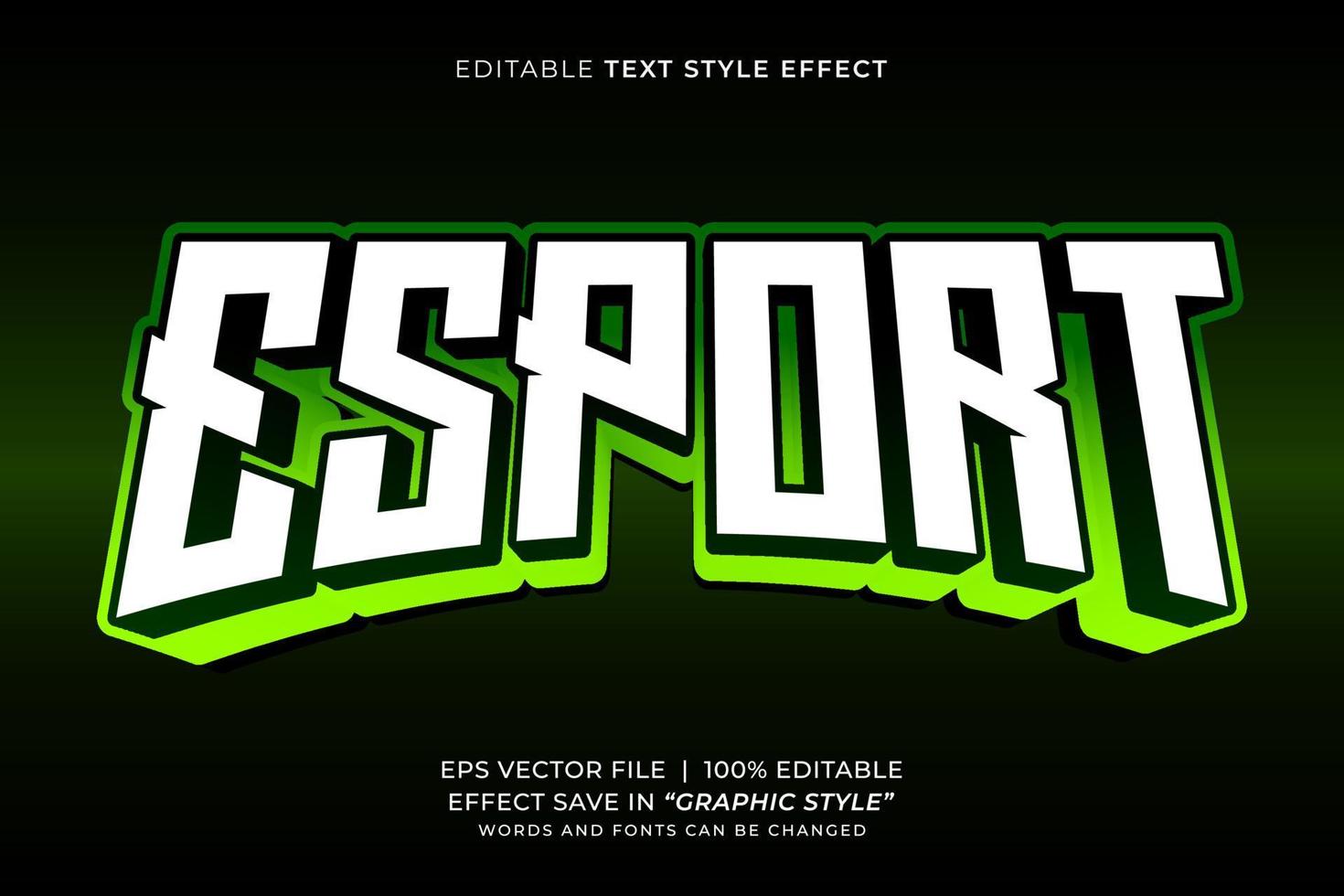 Gaming esport editable text effect vector
