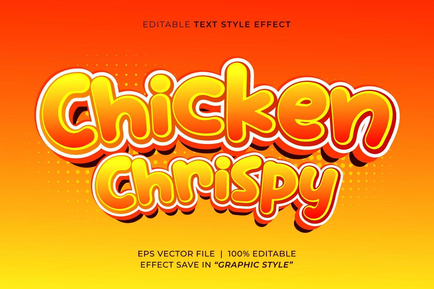 Chicken chrispy editable text effect vector