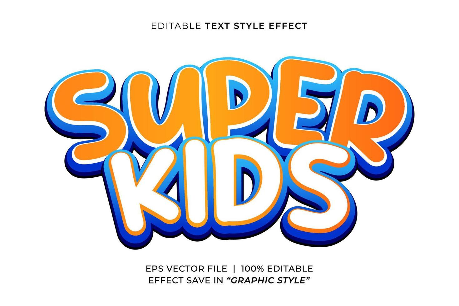 Super kids editable text effect vector
