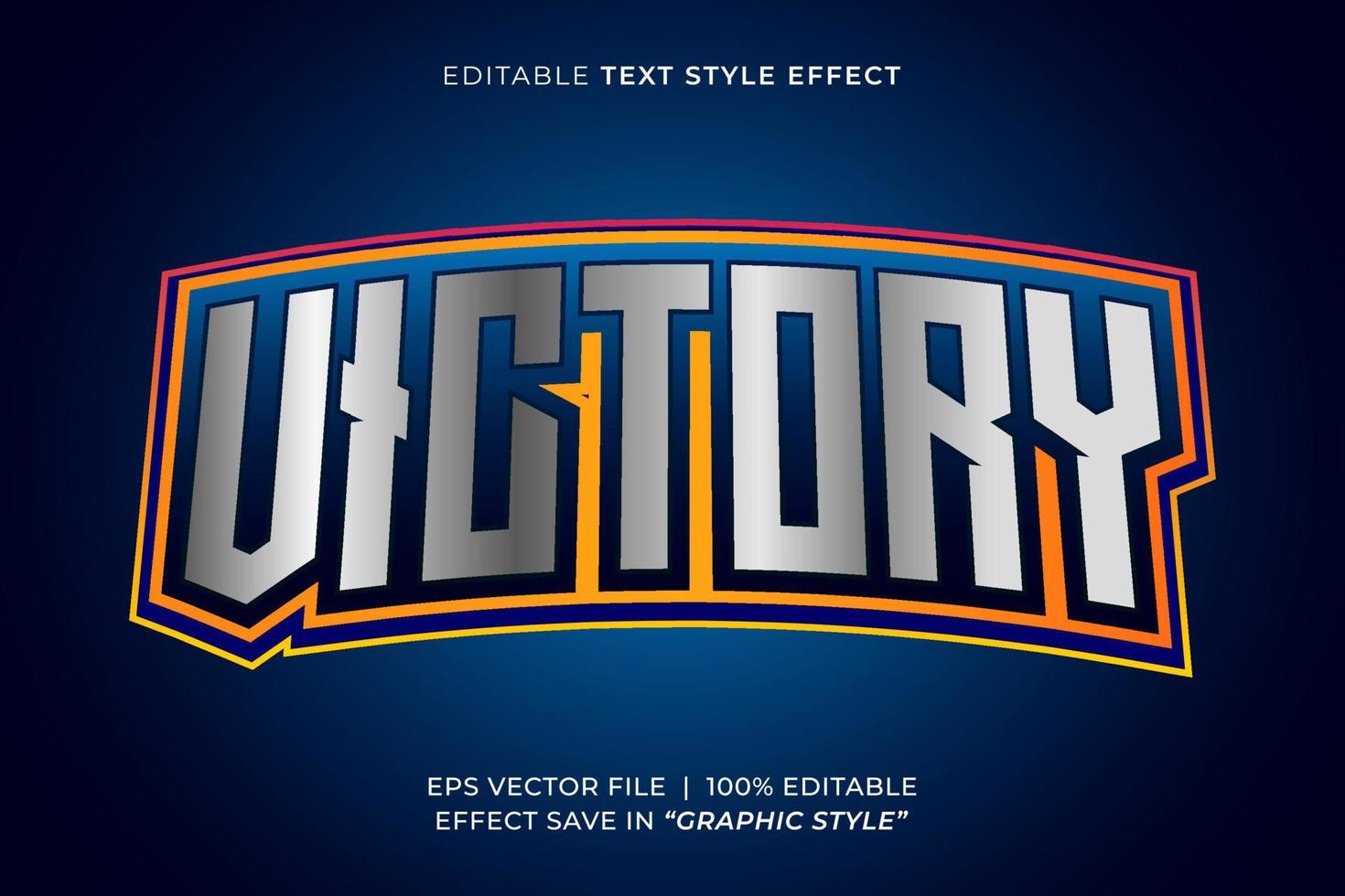 Victory gaming editable text effect vector