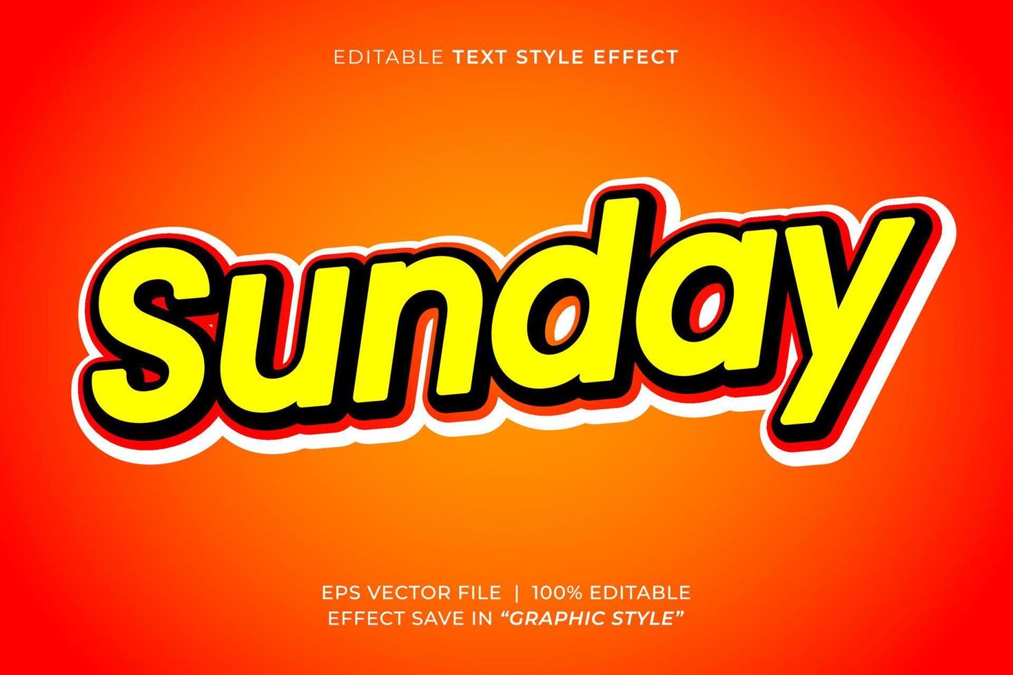 Sunday editable text effect vector