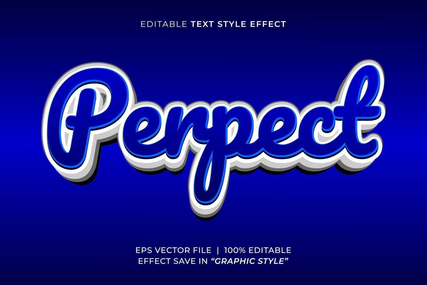 Perpect blue editable text effect vector