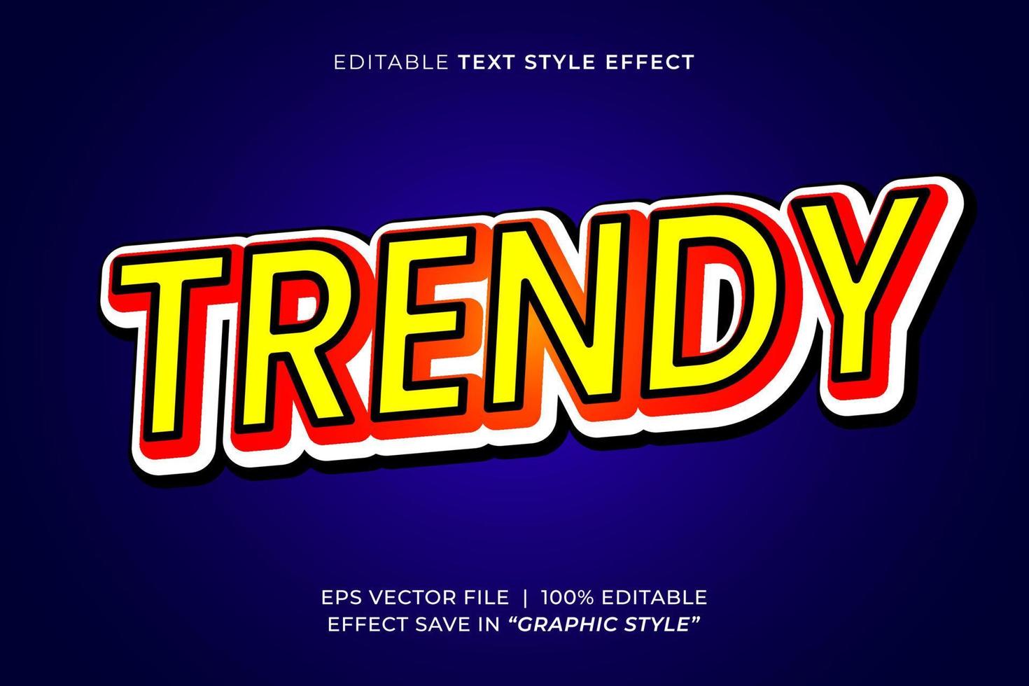 Trendy editable text effect vector