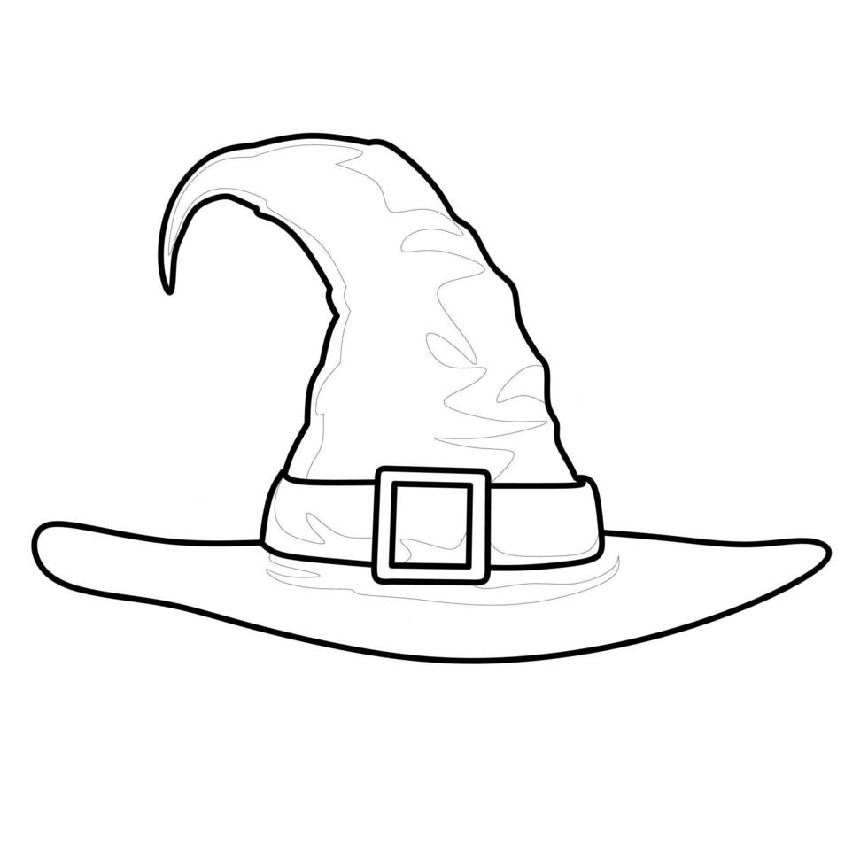 witch hat vector image for coloring book