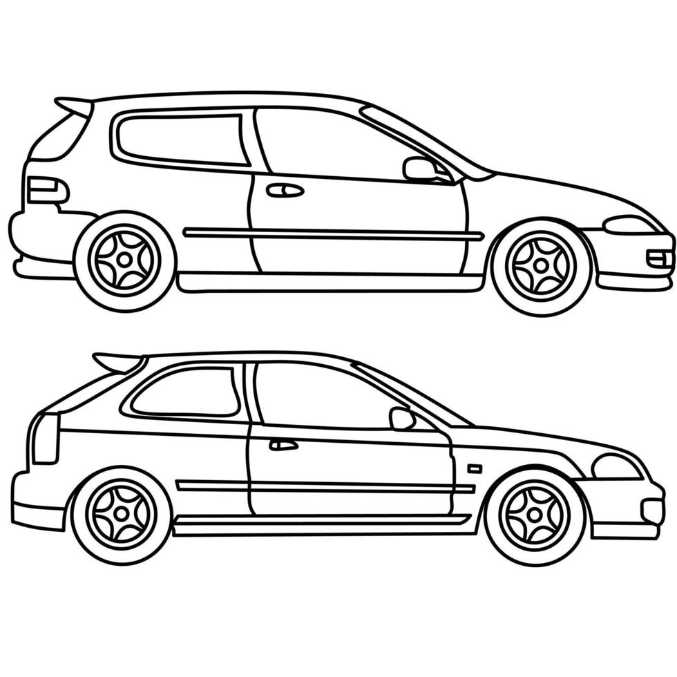 imagen vectorial de coche para colorear libro vector