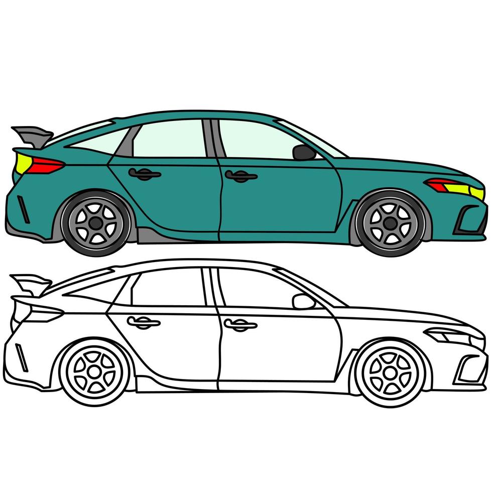 car vector image for coloring book
