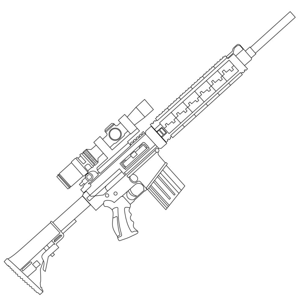 Weapon line art vector