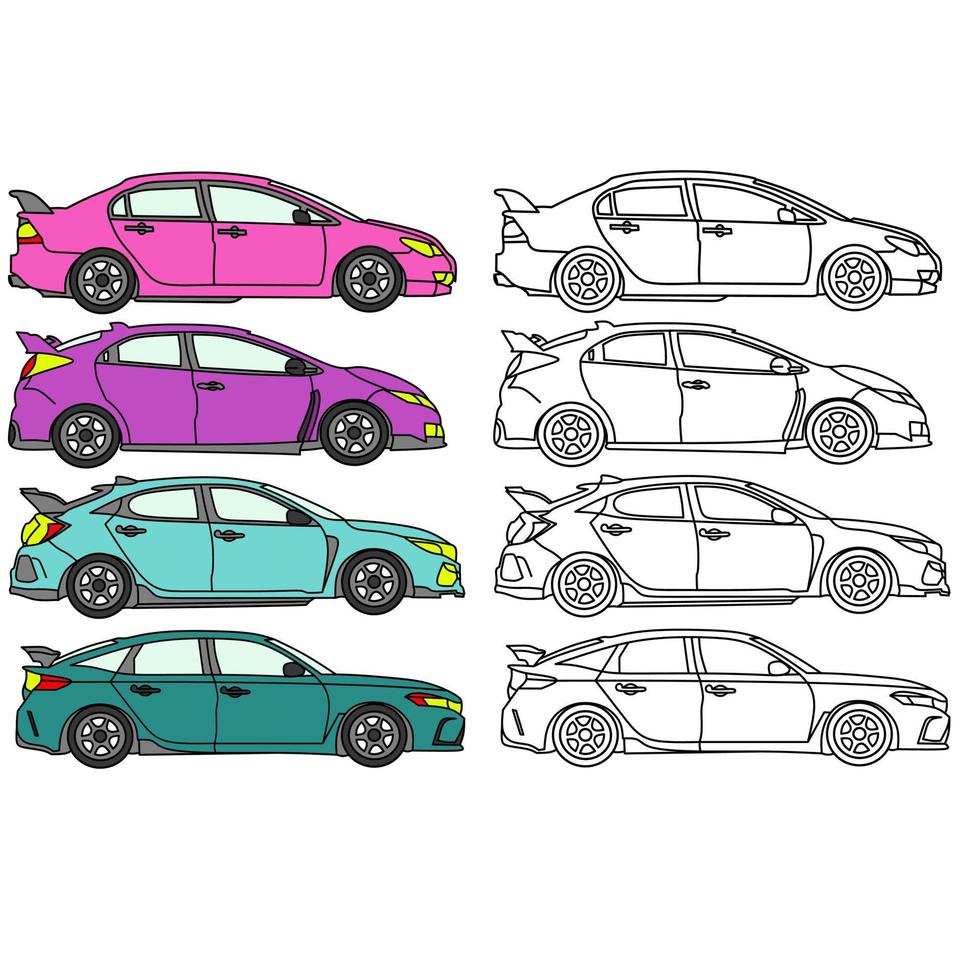 car vector image for coloring book