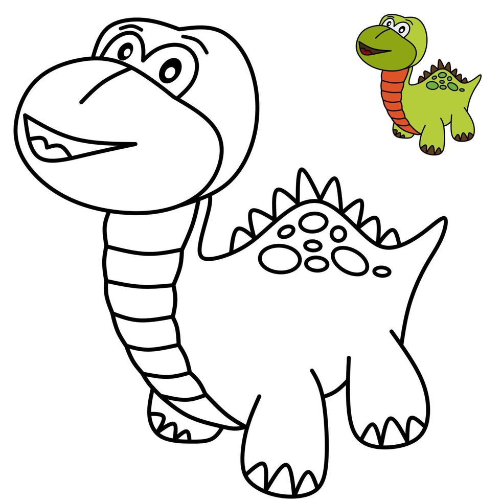 Cute dino for coloring pages vector