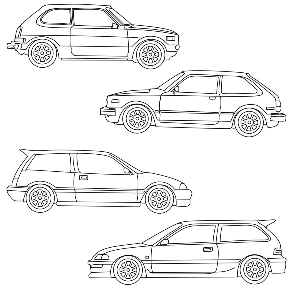 imagen vectorial de coche para colorear libro vector