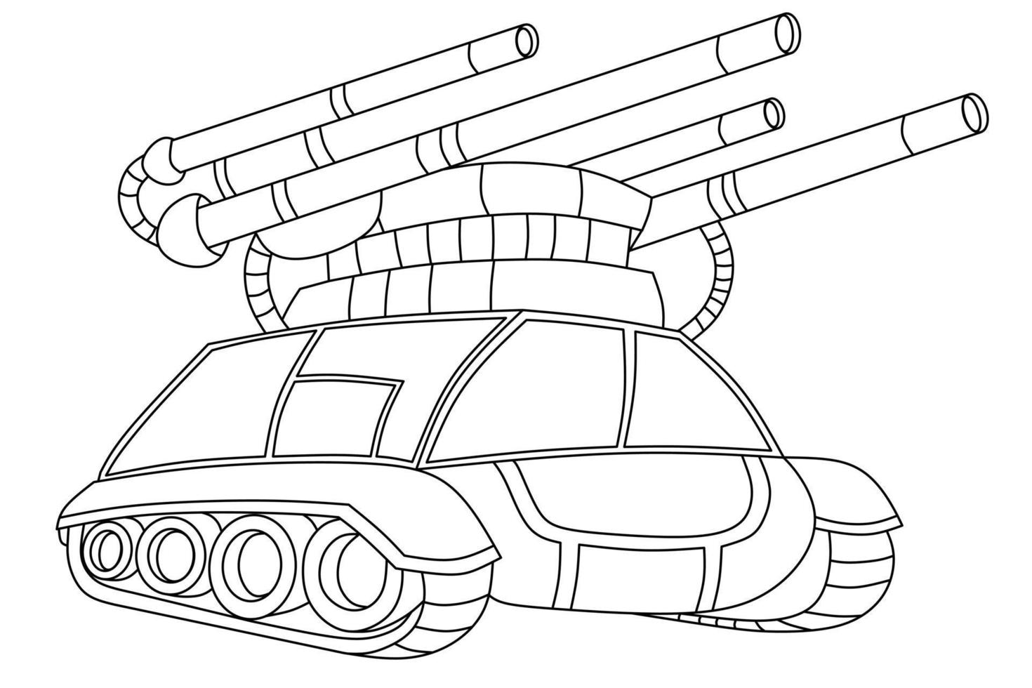Tank coloring page vector