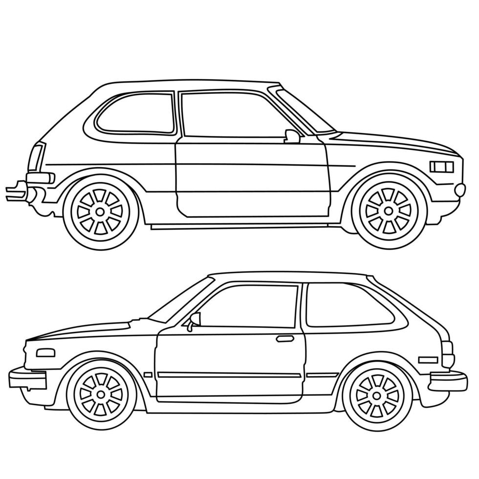 imagen vectorial de coche para colorear libro vector