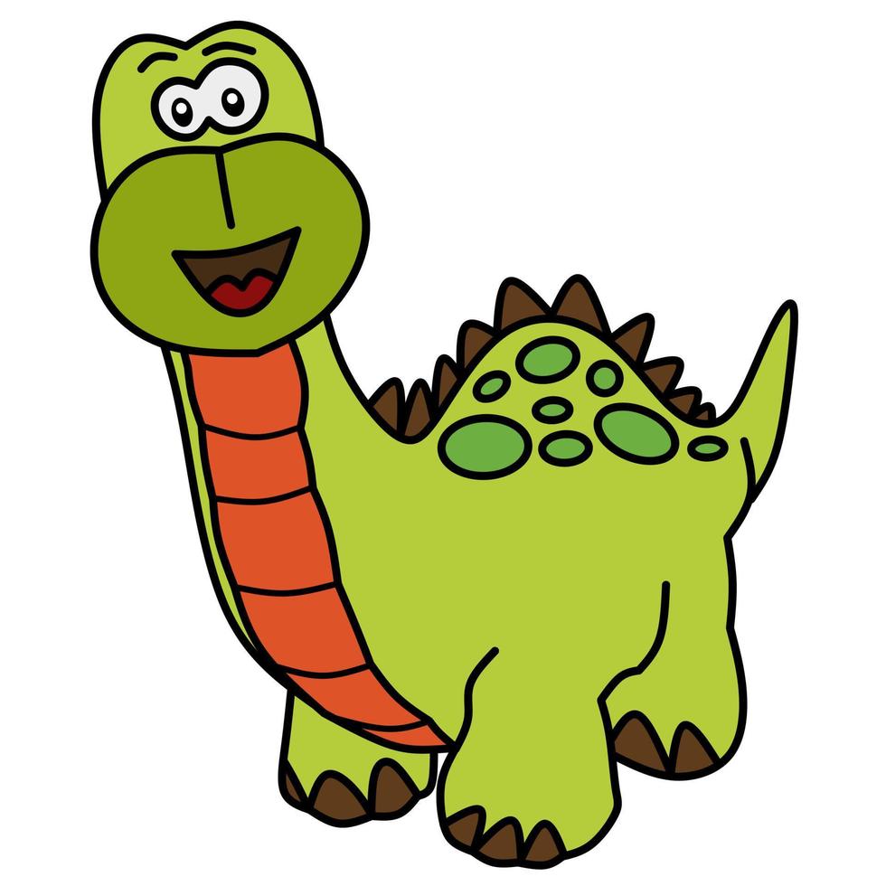 Cute dino for coloring book vector