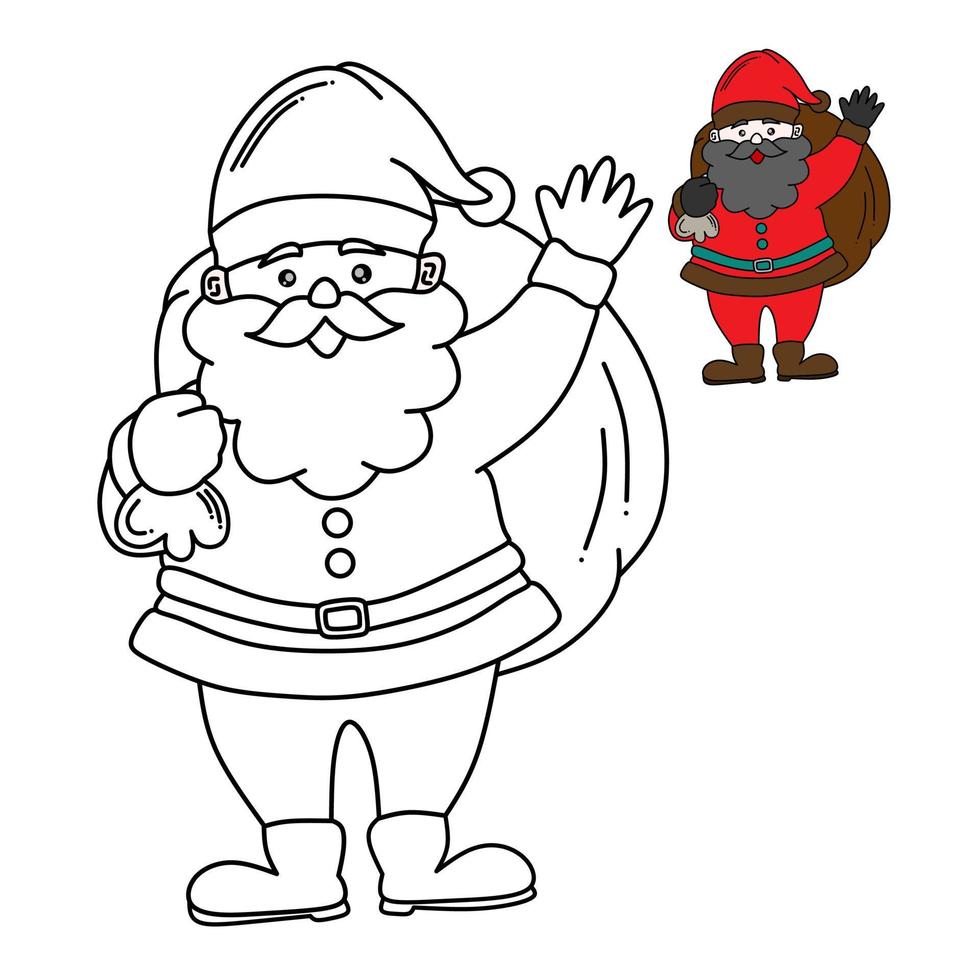 cartoon santa claus pictures for coloring book vector