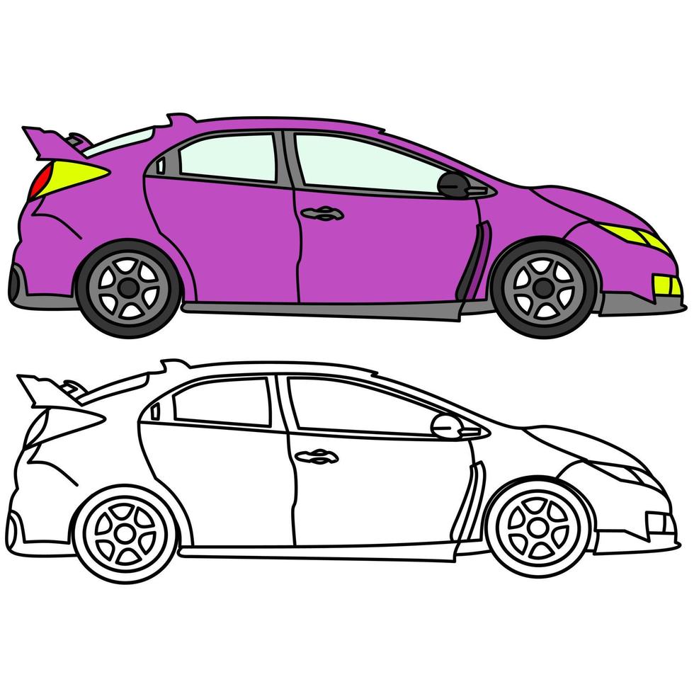 imagen vectorial de coche para colorear libro vector