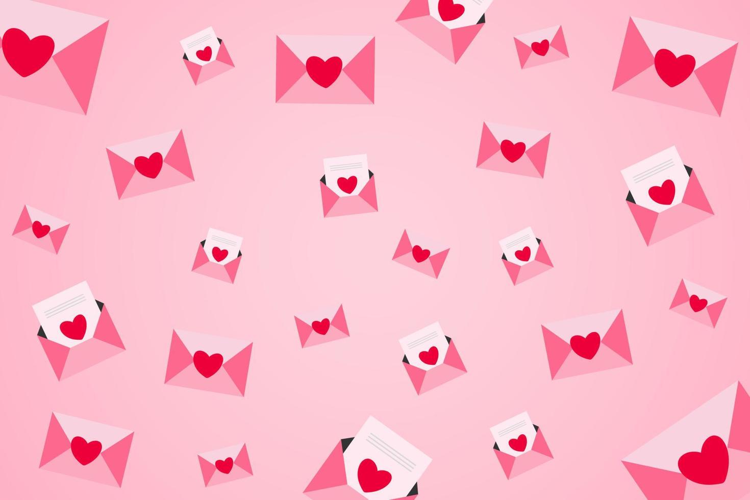 Vector seamless valentine's day pattern with envelopes