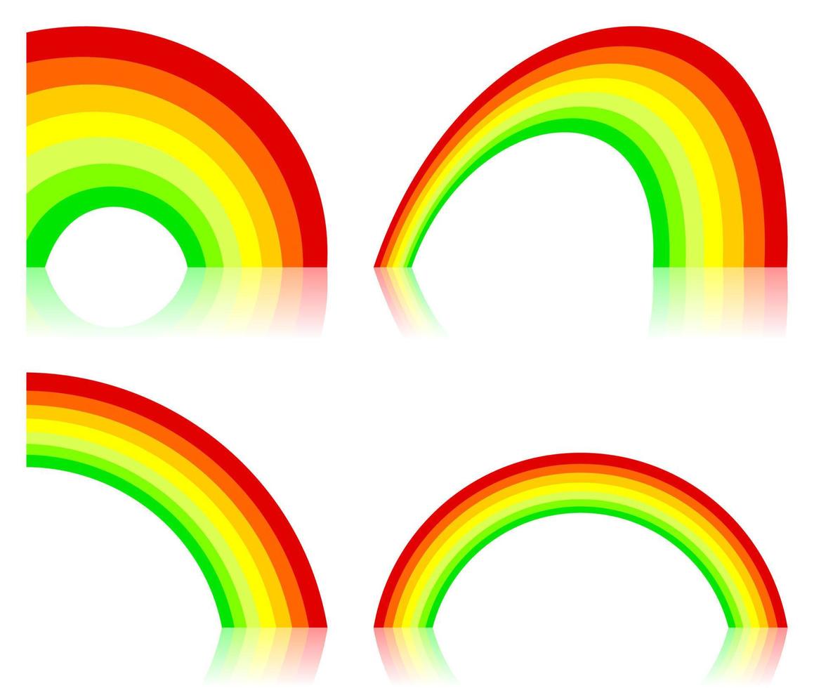 Set of icons of rainbows. A vector illustration