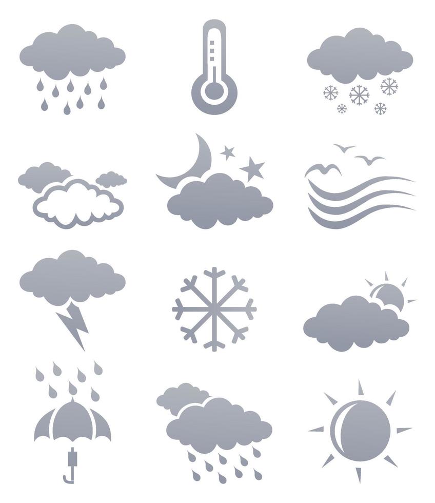 Set of icons weather. A vector illustration