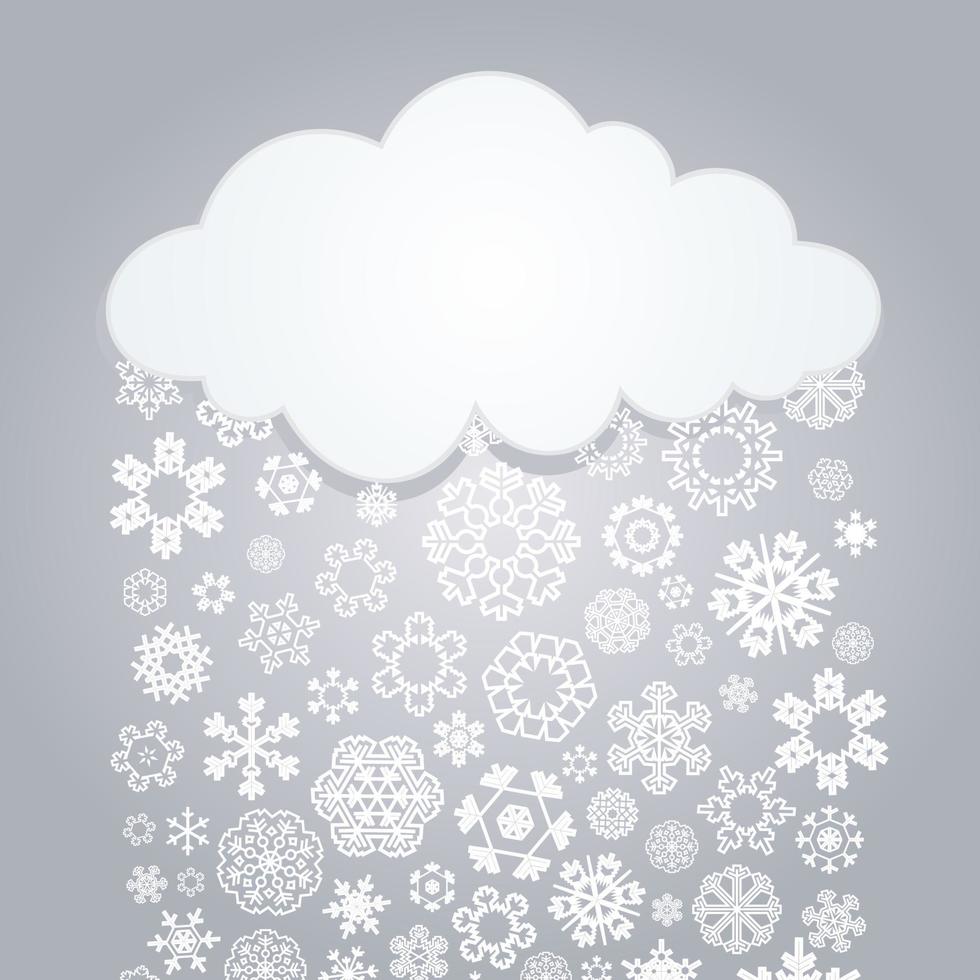 de una nube está nevando. una ilustración vectorial vector