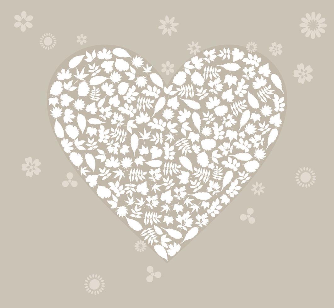 White wedding heart on a grey background. A vector illustration