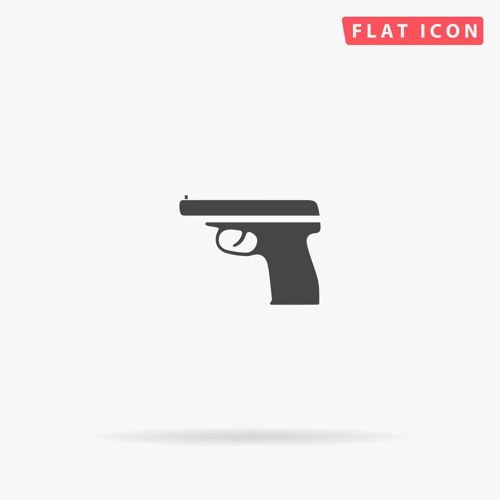 Handgun flat vector icon. Hand drawn style design illustrations.