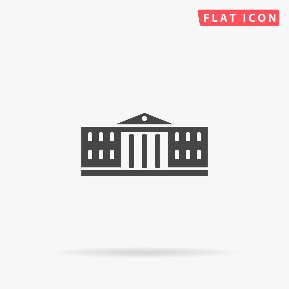 University Building flat vector icon. Hand drawn style design illustrations.