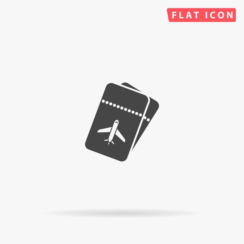 icono de vector plano de billetes de avión. ilustraciones de diseño de estilo dibujado a mano.