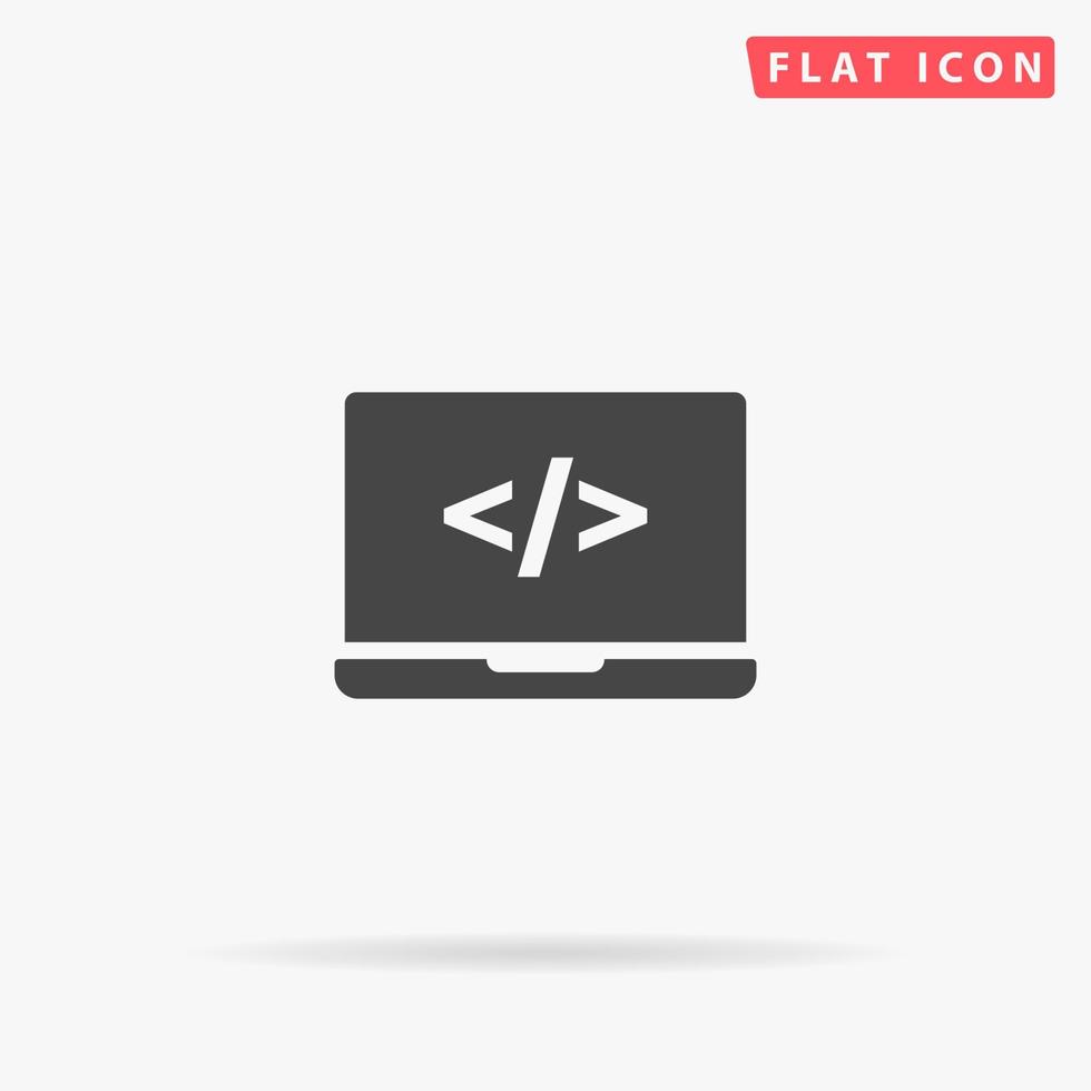 Programming flat vector icon. Hand drawn style design illustrations.