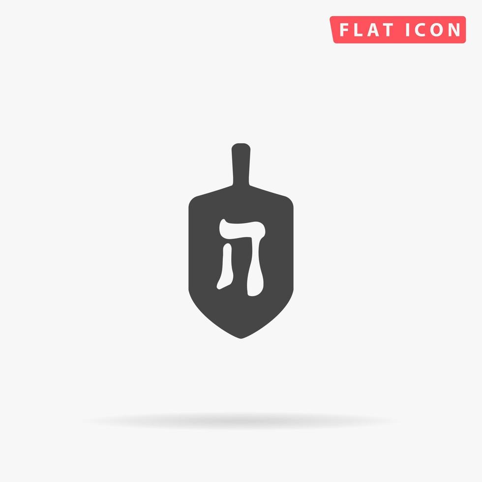 chanukah dreidel icono de vector plano. ilustraciones de diseño de estilo dibujado a mano.