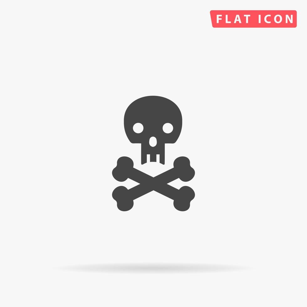 Jolly Roger flat vector icon. Hand drawn style design illustrations.