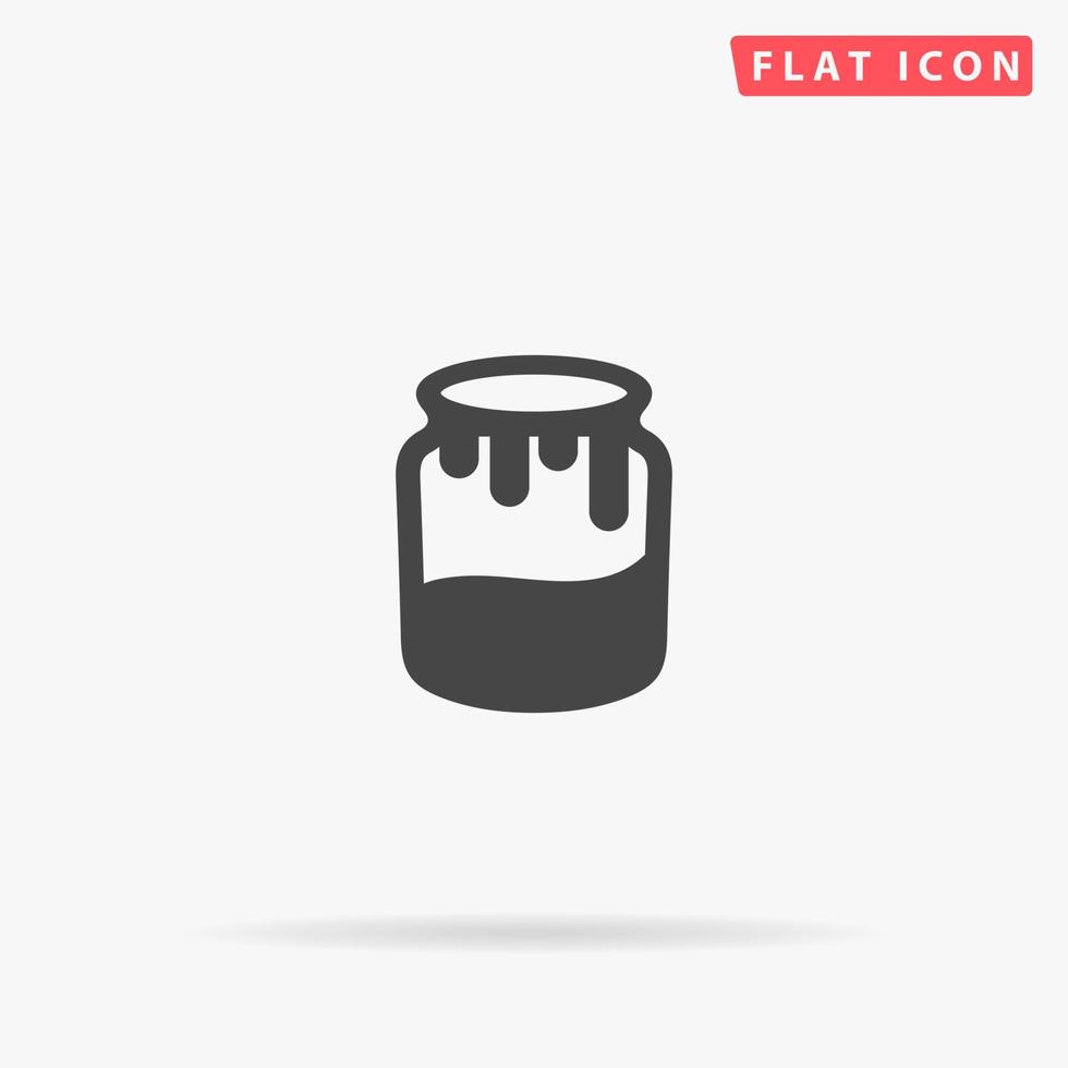 icono de vector plano de tarro de miel. ilustraciones de diseño de estilo dibujado a mano.