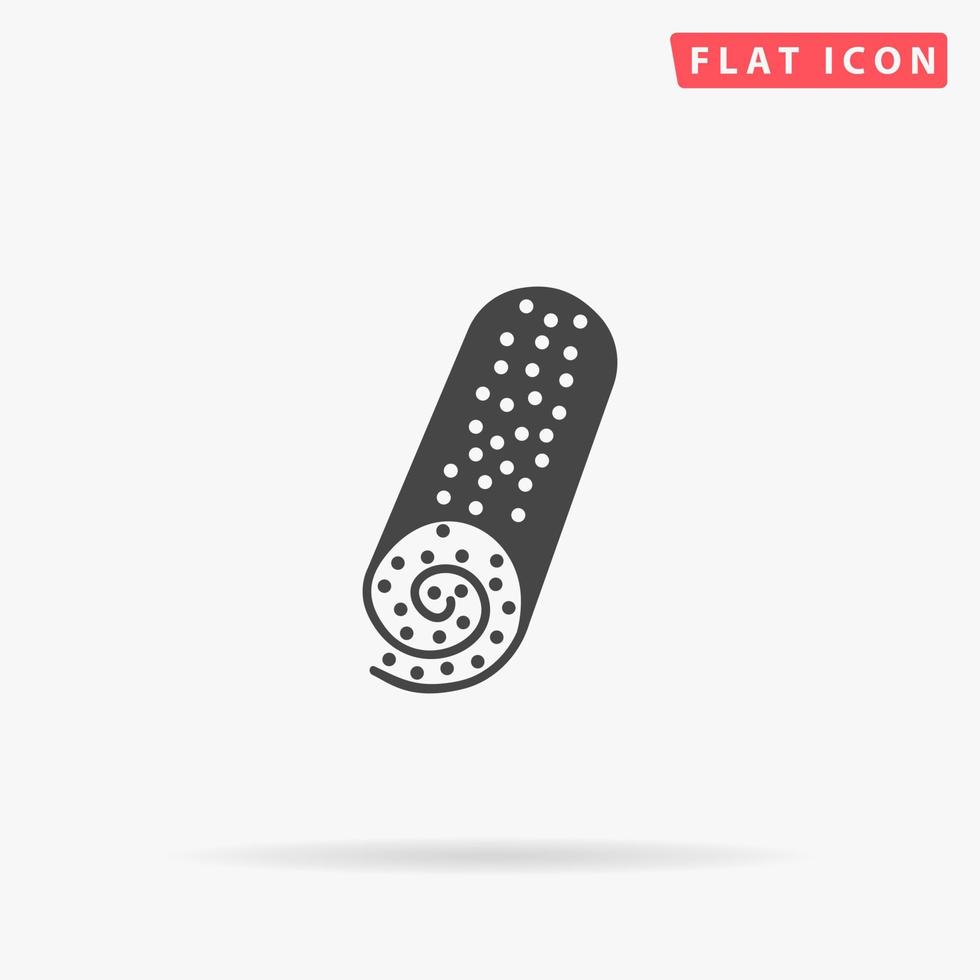 Swiss Roll Cake flat vector icon. Hand drawn style design illustrations.