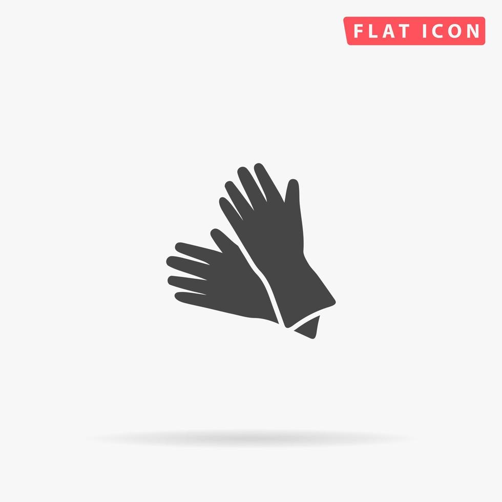 guantes de goma de limpieza icono de vector plano. ilustraciones de diseño de estilo dibujado a mano.