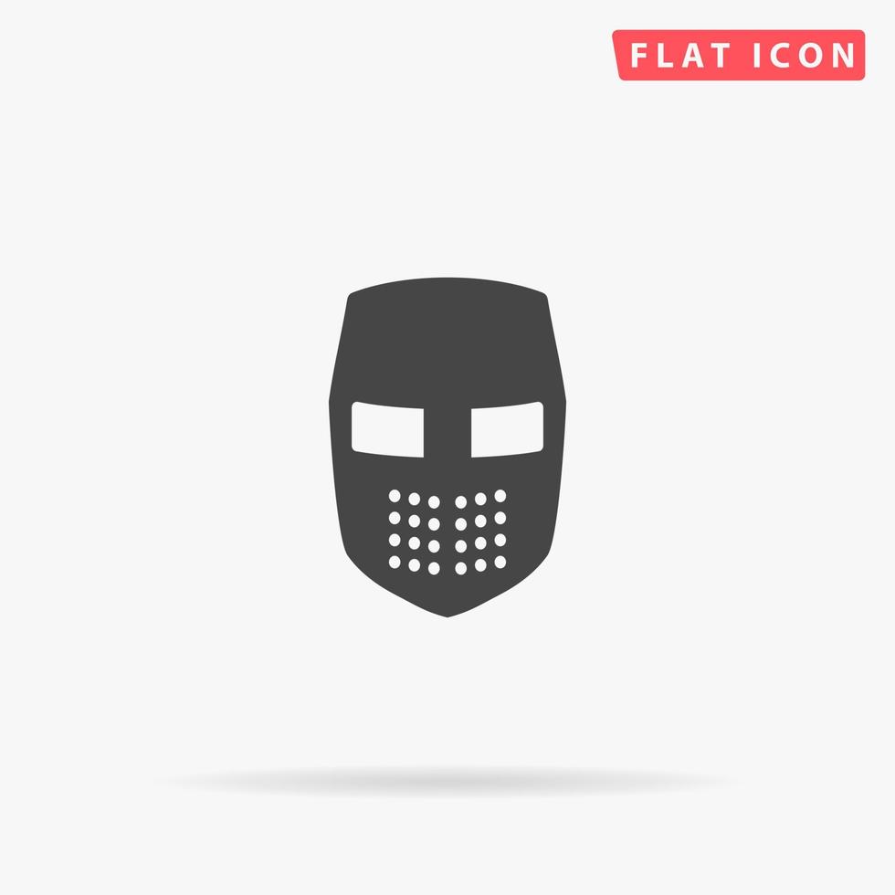 icono de vector plano de casco de caballero. ilustraciones de diseño de estilo dibujado a mano.