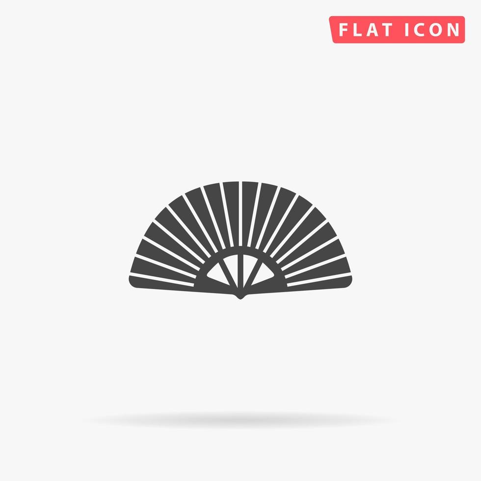 Japanese Folding Hand Fan flat vector icon. Hand drawn style design illustrations.