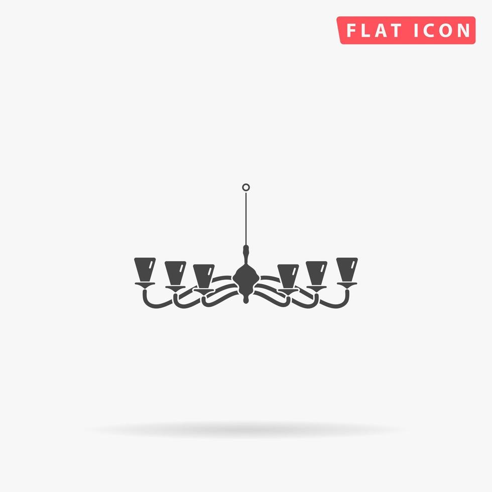 Chandelier flat vector icon. Hand drawn style design illustrations.