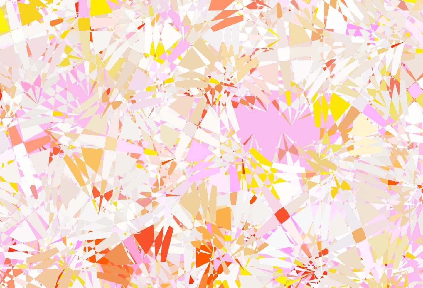 textura de vector rosa claro, amarillo con triángulos al azar.