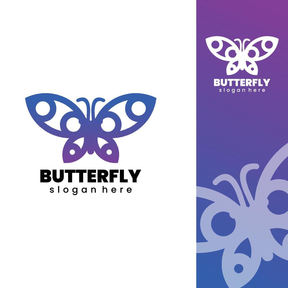 elegante ilustración de logotipo plano de mariposa vector