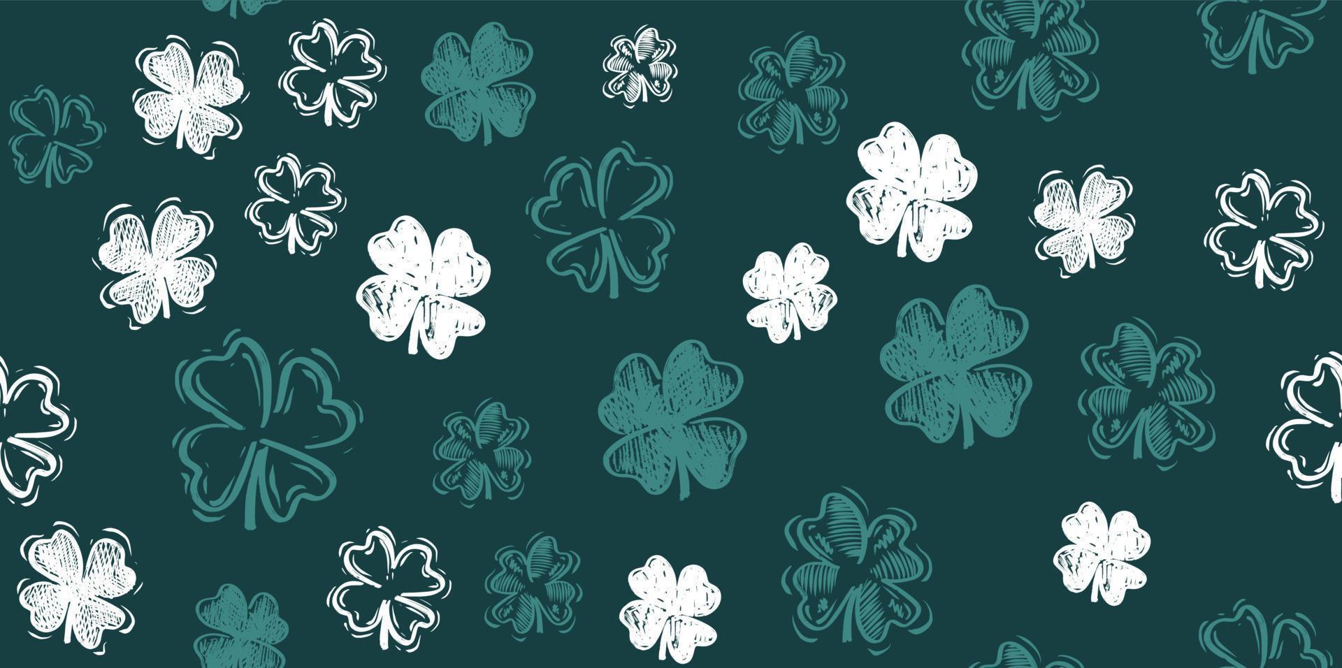 Saint Patricks Day, festive background with flying clover. vector