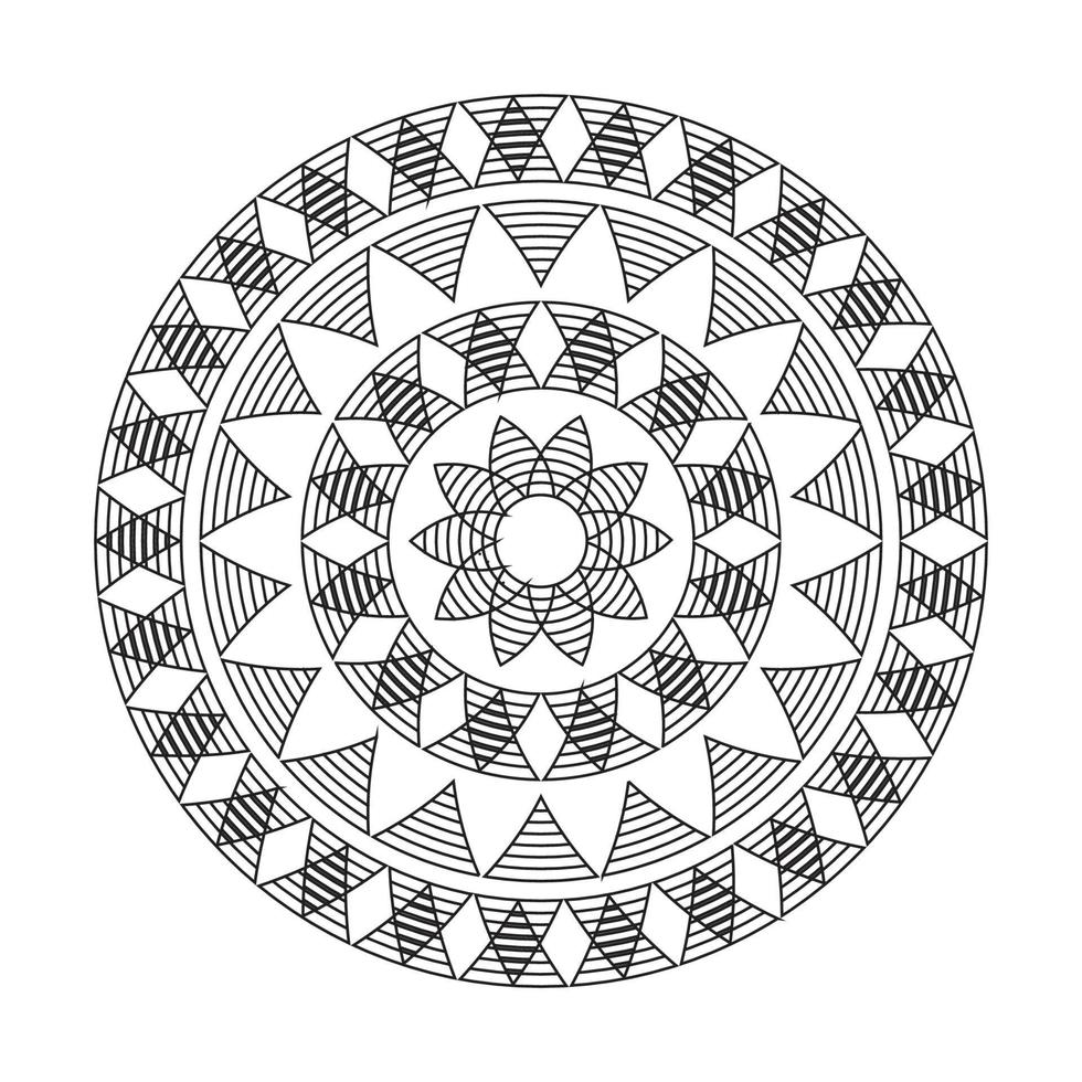 diseño de mandala patrón decorativo decoración copo de nieve en diseño de patrón de flor negra vector