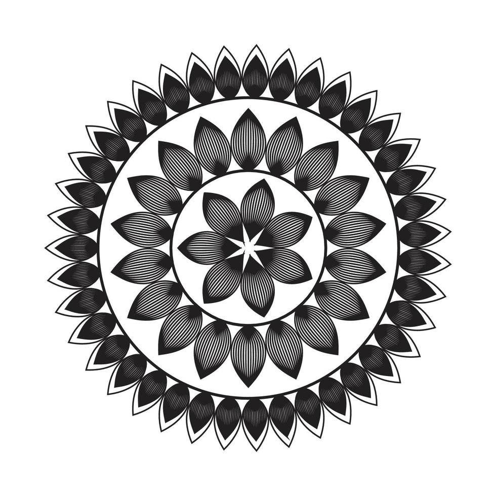 Mandala Design Decorative Pattern Decoration Snowflake on black Flower Pattern Design vector