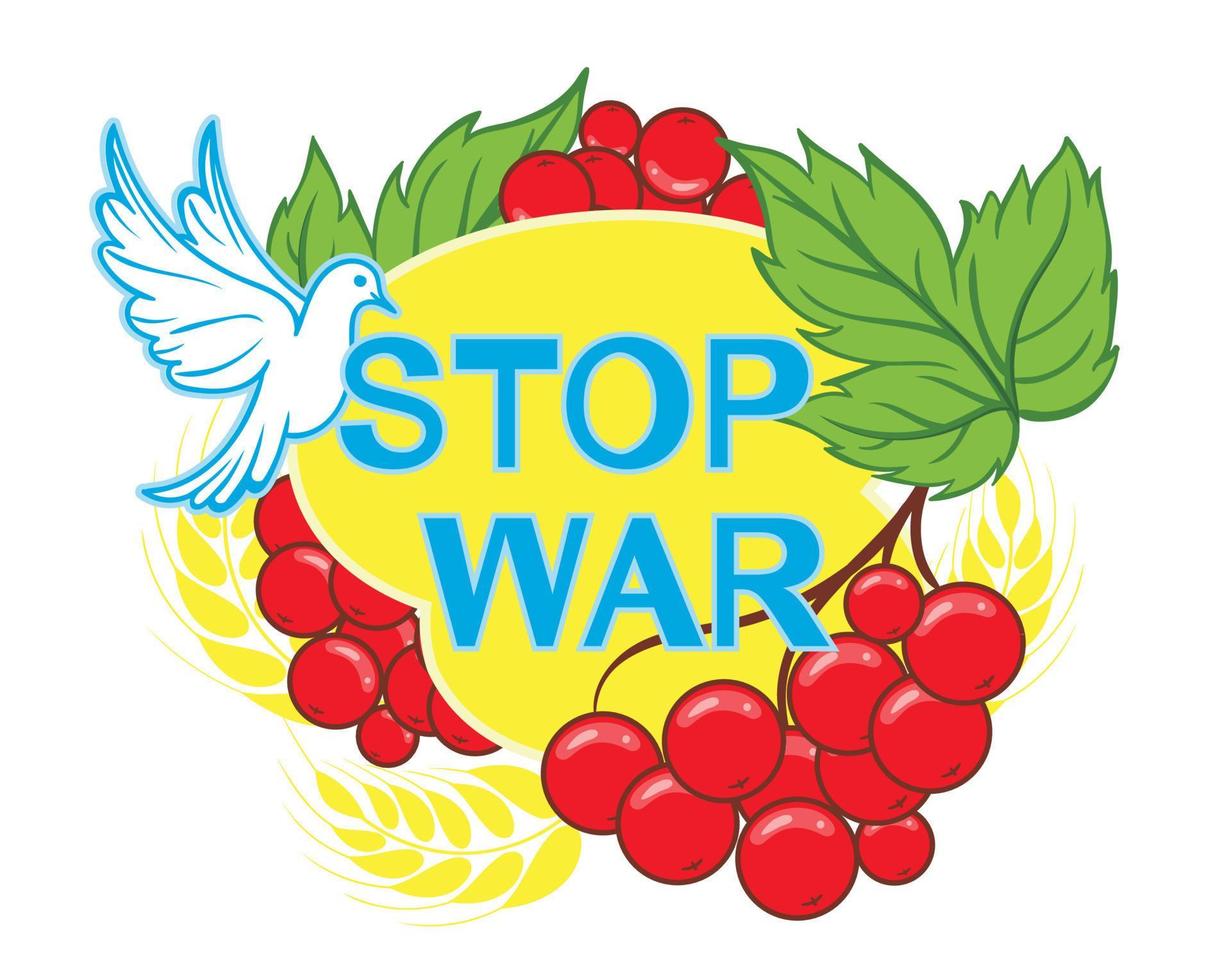 Stop War in Ukraine, No war in Ukraine vector poster. Vector illustration of the conflict between Russia and Ukraine