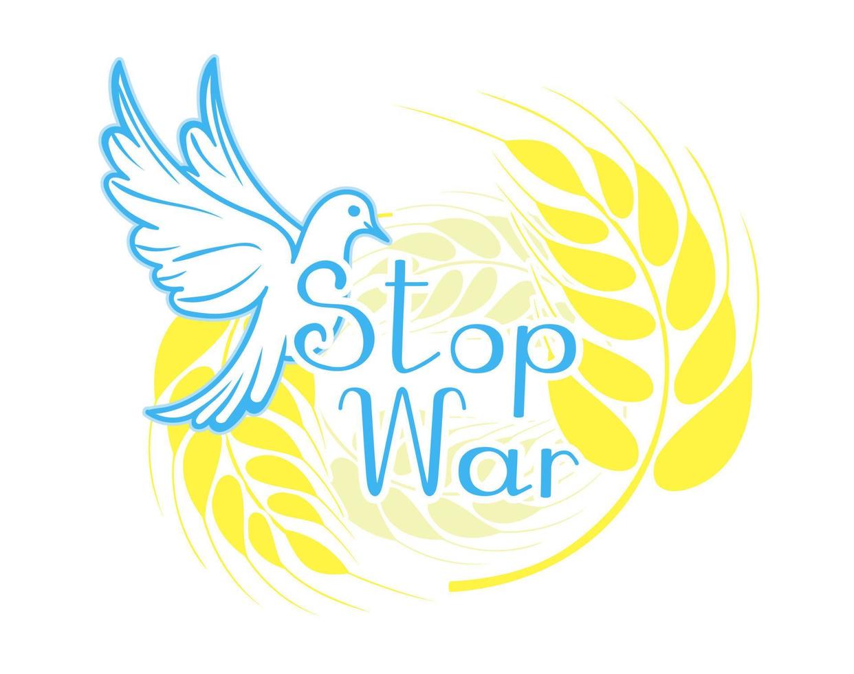 Stop War in Ukraine, No war in Ukraine vector poster. Vector illustration of the conflict between Russia and Ukraine