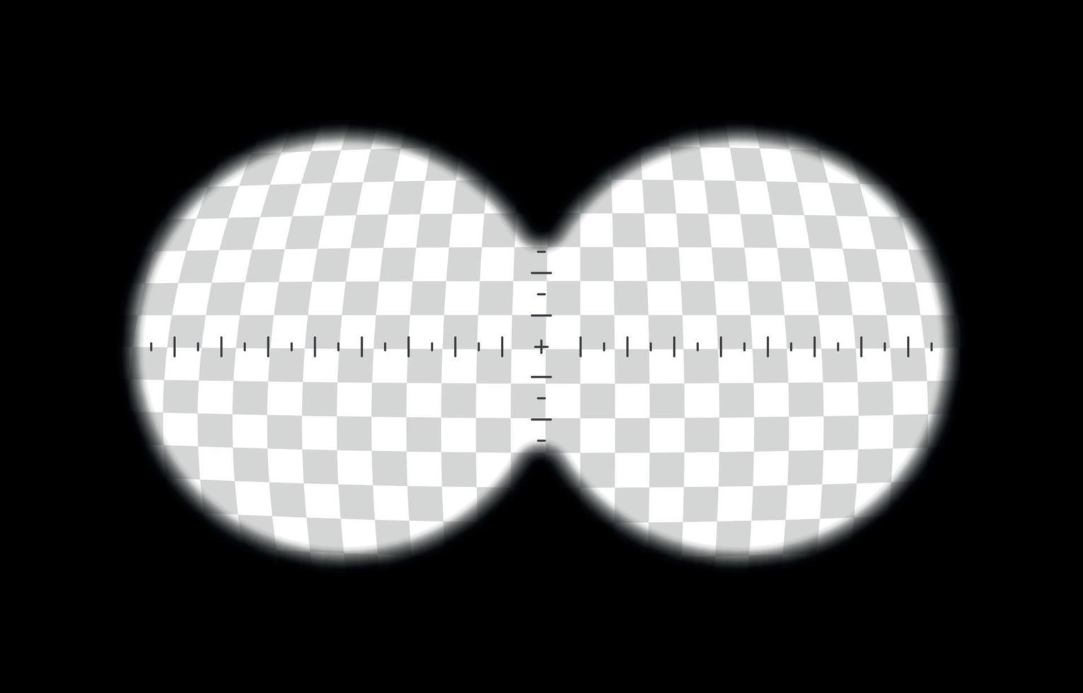 Binoculars spy view. Telescope aim sight, periscope lens view. Vector isolated illustration