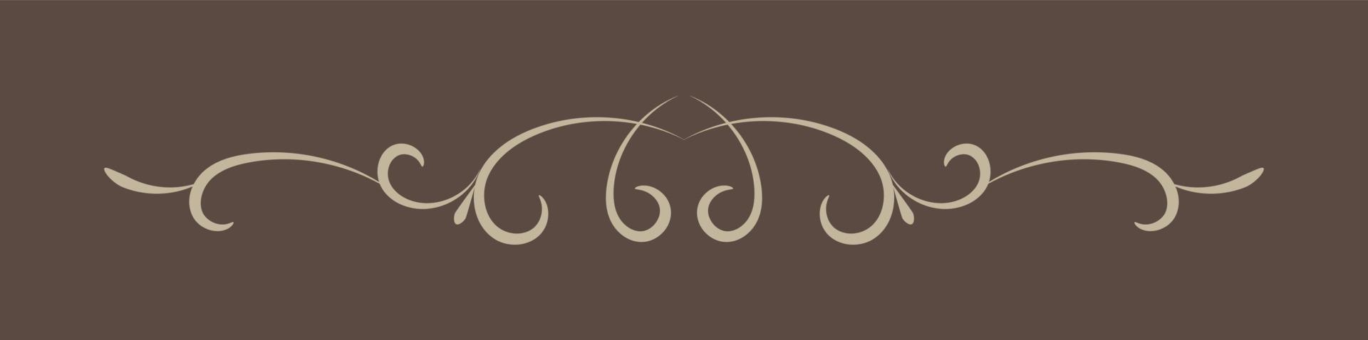 ornamental filigree flourish and thin divider. Classical vintage elements, vector illustration