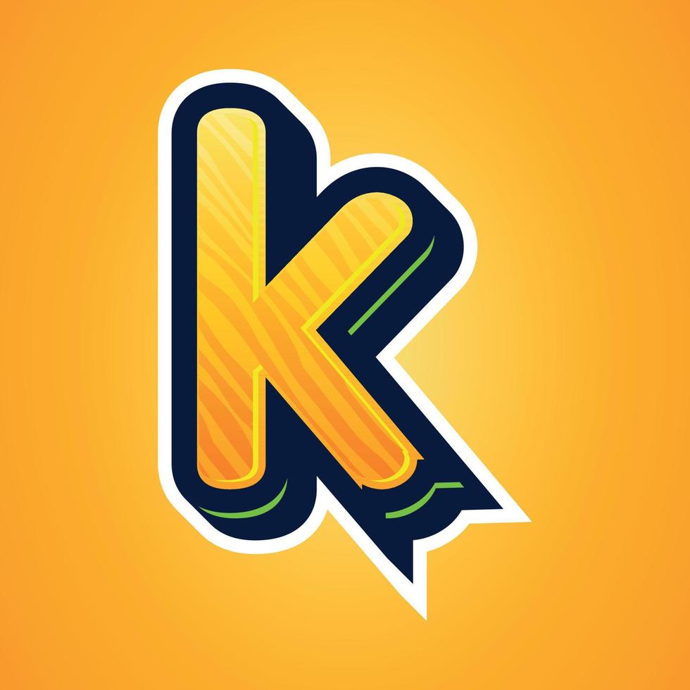 3d illustration of small letter k vector